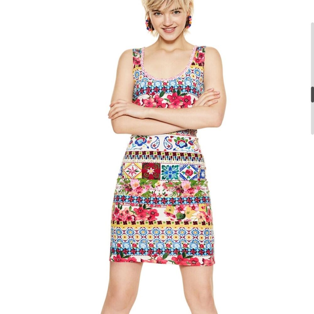 Desigual Womens S Luana Colorful Floral Motif Dress